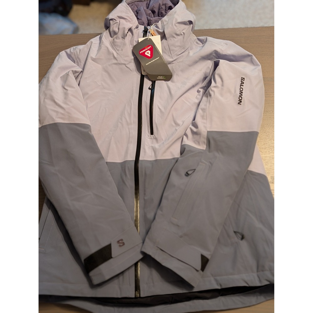 NEW Salomon Women's XL Ski Jacket PrimaLoft Insulated Lavender Blue (MSRP $300)